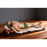 Dead Christ Statue 7.9", Cristo Yacente Figurine on Shroud, Jesus in Sepulchre Resin Sculpture, Catholic Good Friday Decor, Holy Week Art