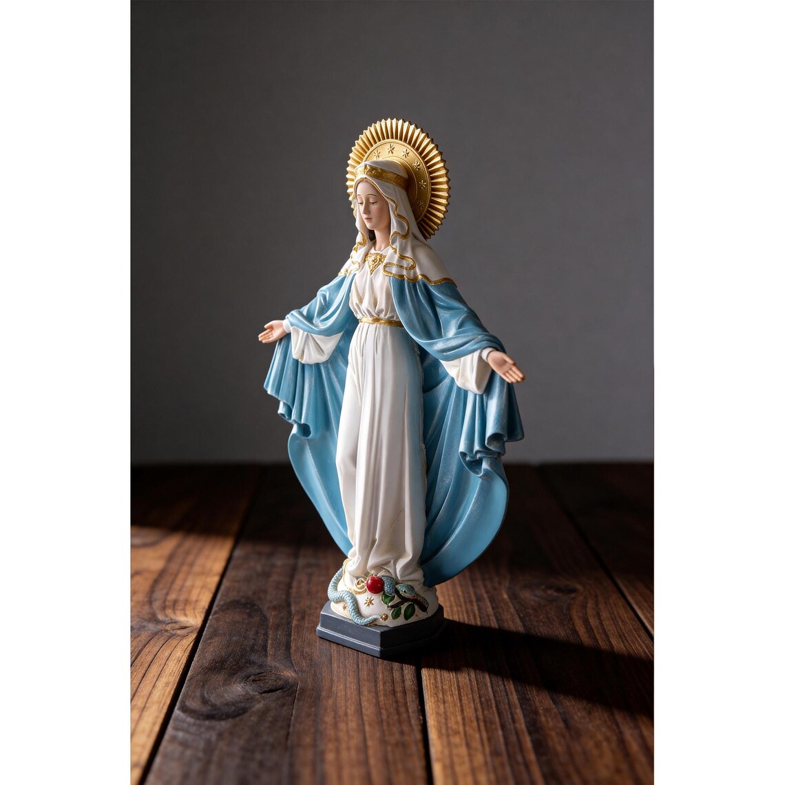 Antique Our Lady of Grace Statue, Mother Mary Statue for Home, Small Mary Statue