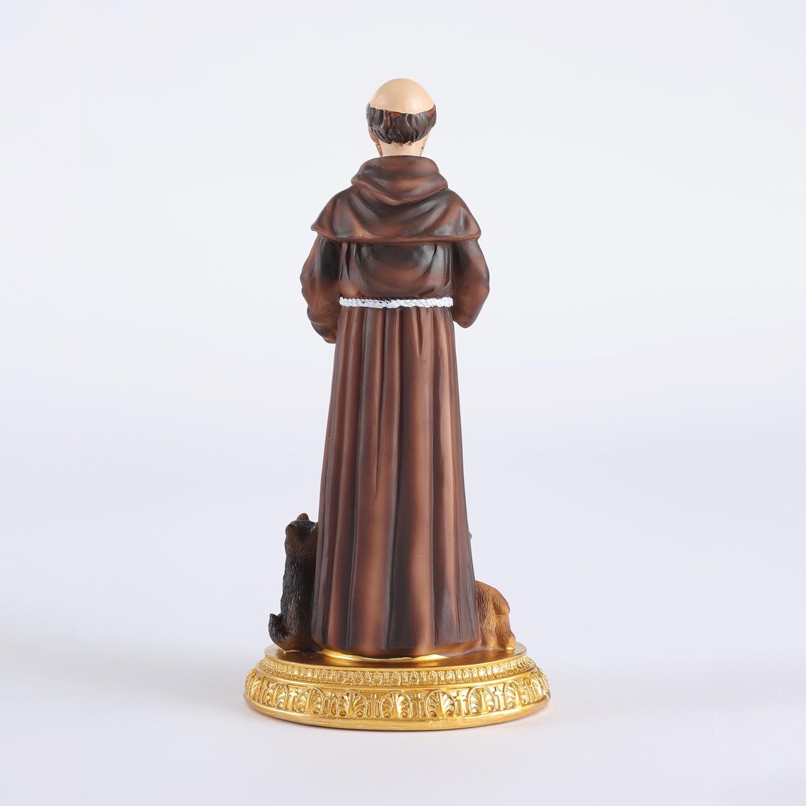 St Francis of Assisi Statue 8.6", Patron of Animals with Dog & Deer, Catholic Saint Figurine, Religious Home Decor, Christian Gift