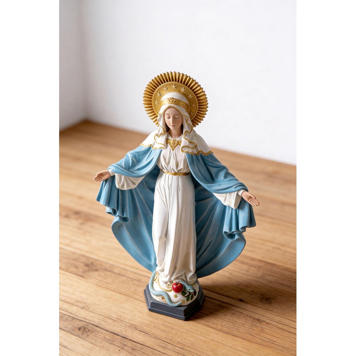 Antique Our Lady of Grace Statue, Mother Mary Statue for Home, Small Mary Statue