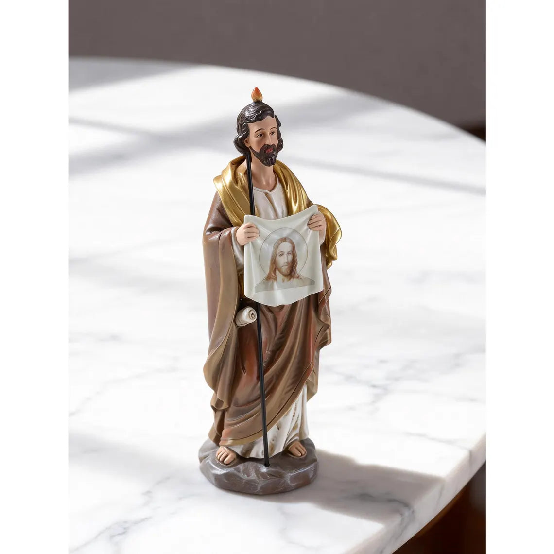 13-st jude thaddeus statue patron saint of hope on marble table