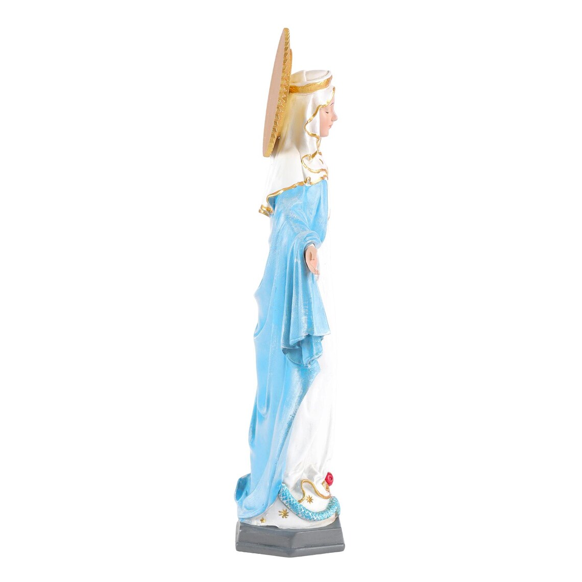 Antique Our Lady of Grace Statue, Mother Mary Statue for Home, Small Mary Statue
