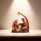 Christmas Nativity Scene Statue 5.9", Handmade Resin Holy Family Manger Set (display 4)
