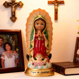 Baby Virgen de Guadalupe Statue 5.7" Handmade Resin Mexican Folk Art, statue main image (3)
