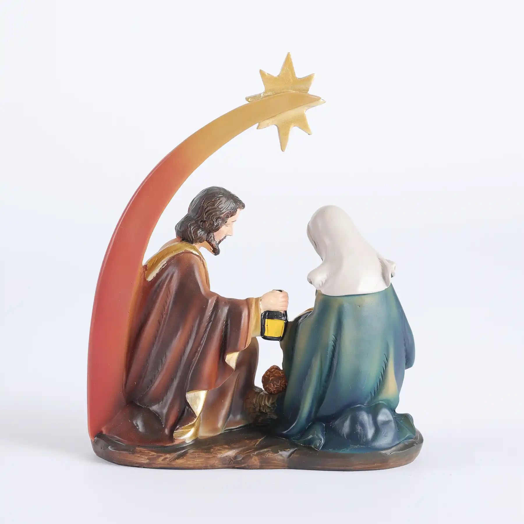 Christmas Nativity Scene Statue 5.9", Handmade Resin Holy Family Manger Set (display 7)
