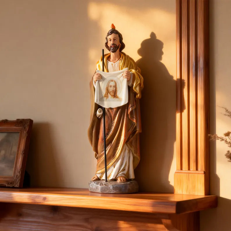 7-st jude thaddeus statue patron saint of hope under sunset
