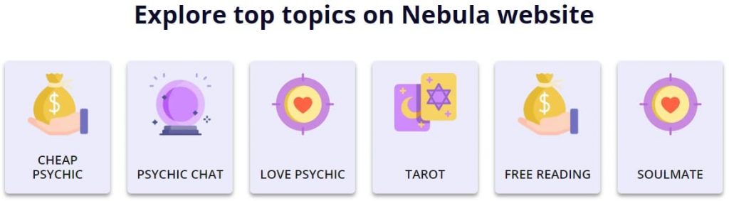 nebula psychic categories