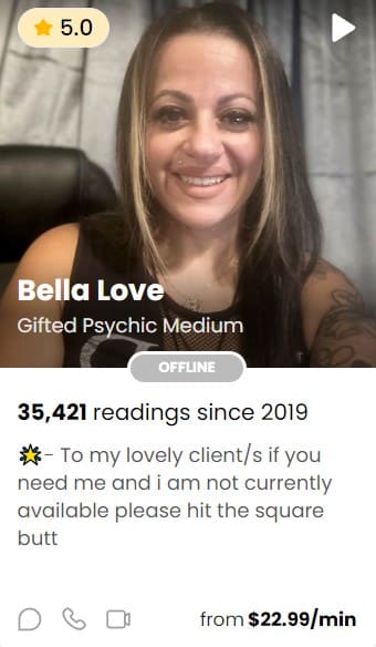 Bella Love - psychic reader in Purple Garden