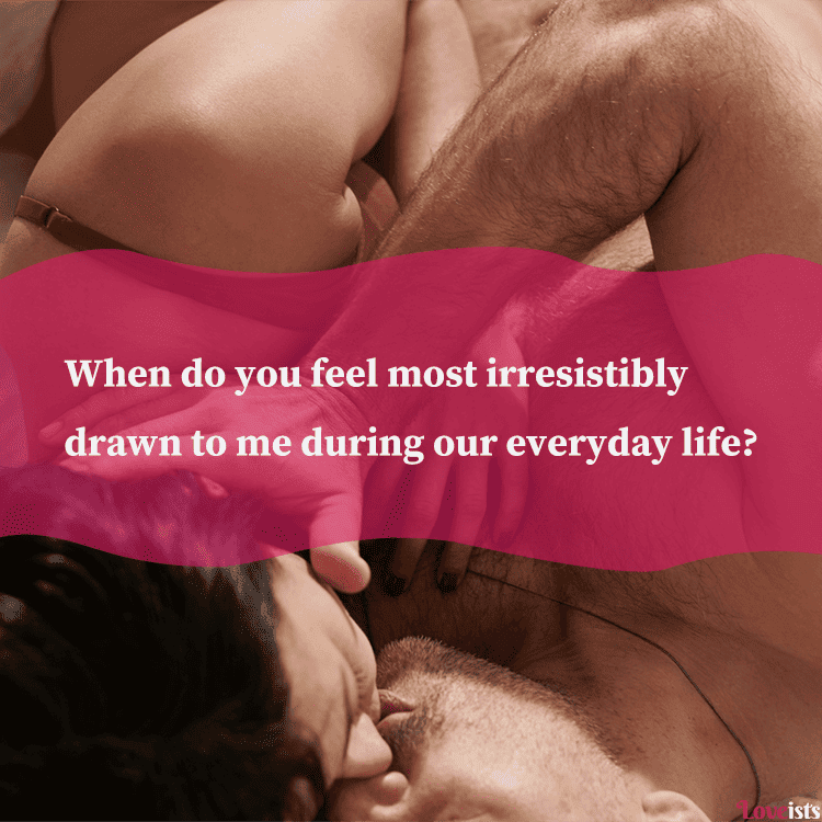 topless couple kissing on bed image with a spicy intimate question