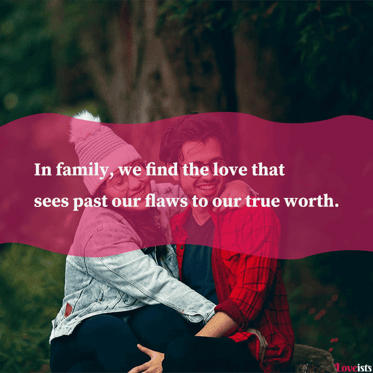 family embracing image-with a family unconditional love quote